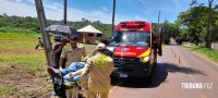 Siate socorre duas vítimas após motociclista colidir contra um poste da área rural de Foz