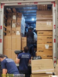 Receita Federal apreende R$ 200 mil em mercadorias irregulares em centro logístico do Paraná e bate recorde de volumes retidos em Foz do Iguaçu