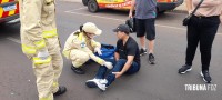 Motociclista é socorrido pelo Siate após colisão no Boicy