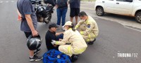 Motociclista é socorrido pelo Siate após colisão no Boicy