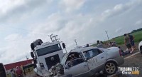 Acidente entre ônibus e carro deixa um morto e vários feridos em itaipulândia 