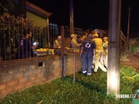 Bombeiros resgatam homem que tentou pular e ficou empalado no portão da residência