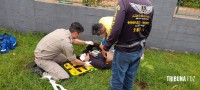 Motociclista fica ferido após colisão com Jeep no Bairro Vila Yolanda