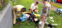 Motociclista fica ferido após colisão com Jeep no Bairro Vila Yolanda