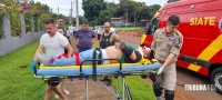 Motociclista fica ferido após colisão com Jeep no Bairro Vila Yolanda