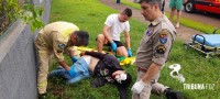 Motociclista fica ferido após colisão com Jeep no Bairro Vila Yolanda