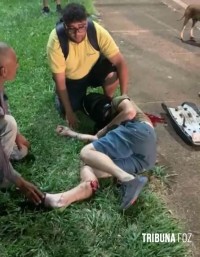 Motociclista é socorrido pelo Siate após colisão na Av. Mario Filho