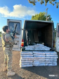 PRF flagra 267 Kg de maconha em furgão de banda 