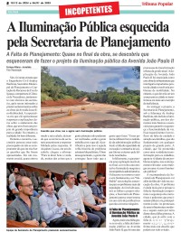 A Iluminação Pública esquecida pela Secretaria de Planejamento