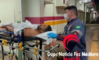 Homem baleado no braço é transferido de Itaipulândia para o hospital municipal de Foz do Iguaçu 