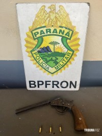 BPFRON apreende arma de fogo e encaminha dois homens em Santa Helena