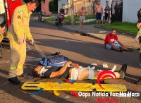Dupla em motocicleta colide com carro durante fuga do BPFRON em Foz do Iguaçu 
