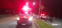 Motociclista é socorrido pelo Siate após queda na Av. das Cataratas