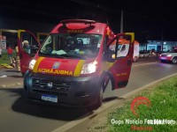 Motociclista fica gravemente ferido após colisão frontal na marginal da BR-277 