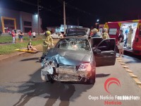 Motociclista fica gravemente ferido após colisão frontal na marginal da BR-277 