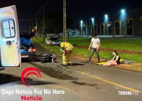 Motociclista fica gravemente ferido após colisão frontal na marginal da BR-277 
