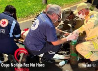 Motociclista fica gravemente ferido após colisão frontal na marginal da BR-277 