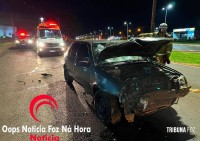 Motociclista fica gravemente ferido após colisão frontal na marginal da BR-277 
