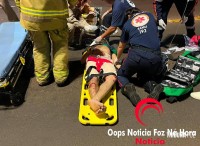 Motociclista fica gravemente ferido após colisão frontal na marginal da BR-277 