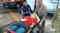 Motociclista é socorrido pelo Siate após queda no Porto Meira