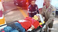 Motociclista é socorrido pelo Siate após queda no Porto Meira