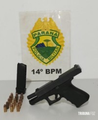 Polícia Militar prende homem com pistola após violência domestica e familiar