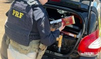 PRF apreende carro com cigarros de luxo contrabandeados em Santa Terezinha de Itaipu