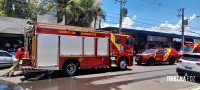 Principio de incêndio no Restaurante Bona Trattoria mobiliza o Corpo de Bombeiros de Foz do Iguaçu