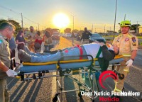Motociclista colide com veículo na BR-277 e é encaminhado á Upa sem gravidade 