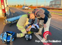 Motociclista colide com veículo na BR-277 e é encaminhado á Upa sem gravidade 