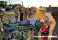 Motociclista colide com veículo na BR-277 e é encaminhado á Upa sem gravidade 