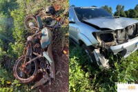 Acidente grave deixa motociclista ferido na estrada da prainha de Santa Terezinha de Itaipu