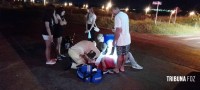 Motociclista é socorrido pelo Siate após colisão no Jardim Copacabana