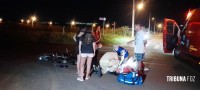 Motociclista é socorrido pelo Siate após colisão no Jardim Copacabana