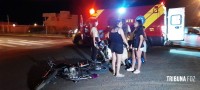 Motociclista é socorrido pelo Siate após colisão no Jardim Copacabana