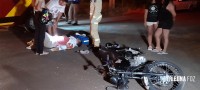 Motociclista é socorrido pelo Siate após colisão no Jardim Copacabana