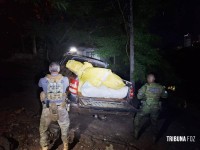 Policia Federal e PM localizam 100 Kg de capulho nas margens do Rio Paraná, em Foz do Iguaçu