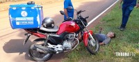 Motociclista fica ferido após desviar de cones e colidir contra um veículo na Av. Javier Koelbel