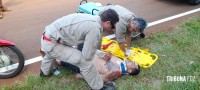 Motociclista fica ferido após desviar de cones e colidir contra um veículo na Av. Javier Koelbel