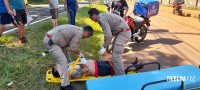 Motociclista fica ferido após desviar de cones e colidir contra um veículo na Av. Javier Koelbel