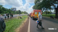 Siate socorre motociclistas e passageiro após colisão entre duas motos na BR-277
