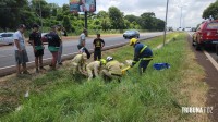 Siate socorre motociclistas e passageiro após colisão entre duas motos na BR-277