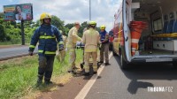 Siate socorre motociclistas e passageiro após colisão entre duas motos na BR-277