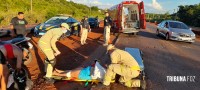 Siate socorre duas vítimas após queda de moto na Av. das Cataratas