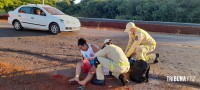 Siate socorre duas vítimas após queda de moto na Av. das Cataratas