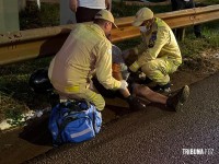 Motociclista é preso por embriaguez após colisão na BR-277 em Foz do Iguaçu