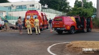 Motociclista fica gravemente ferido após colisão na Av. Javier Koelbel