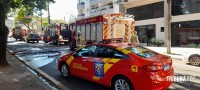 Incêndio em apartamento no centro de Foz do Iguaçu teria iniciado após ar-condicionado pegar fogo