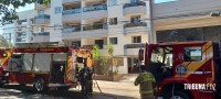 Incêndio em apartamento no centro de Foz do Iguaçu teria iniciado após ar-condicionado pegar fogo