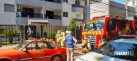 Incêndio em apartamento no centro de Foz do Iguaçu teria iniciado após ar-condicionado pegar fogo